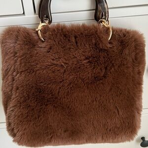 Top Shop Faux Fur Brown Purse